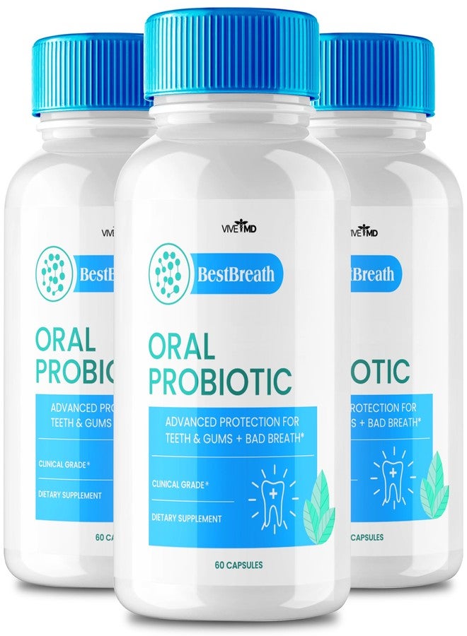 VIVE MD Best Breath Oral Probiotic - Best Breath Dental Probiotic for Teeth and Gums - Best Breath Advanced Supplement Pills for Healthier Teeth, Gums & Bad Breath, BestBreathe Oral Probiotic Reviews (3 Pack) - Image 1
