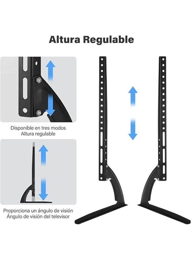New TV Stand, Universal Table TV Stand for 37 to 75 Inch LED LCD Plasma Flat Screen TVs, TV Legs, Supports up to 45 kg, VESA Max. 600 x 400 mm - Image 2
