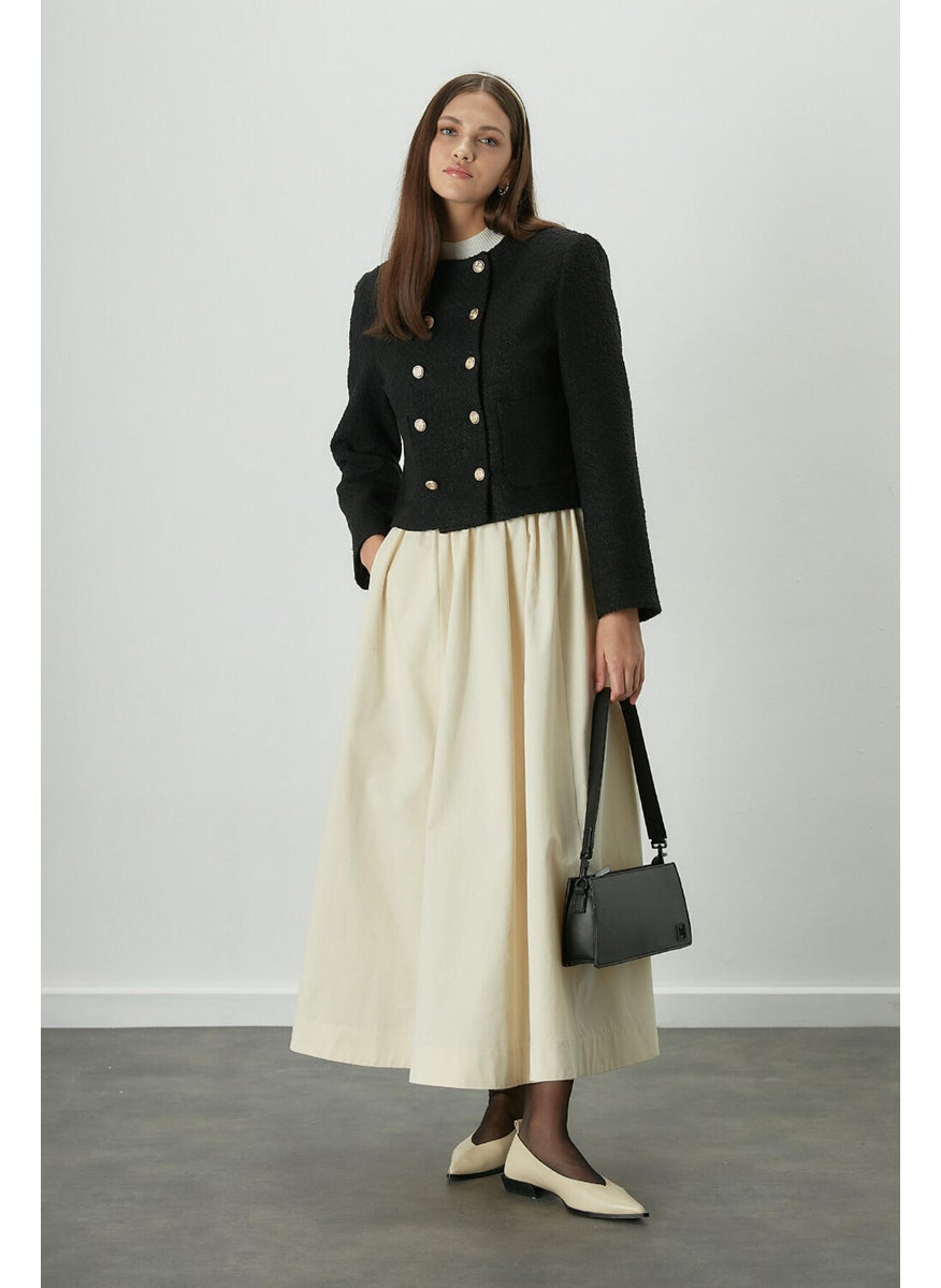 Manuka Katy Gabardine Gathered Skirt Vanilla  - Image 1