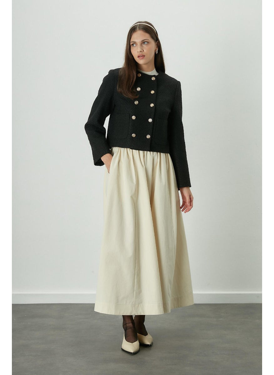 Manuka Katy Gabardine Gathered Skirt Vanilla  - Image 2