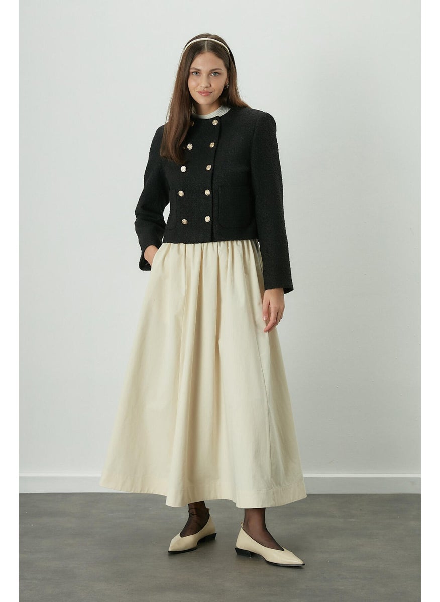 Manuka Katy Gabardine Gathered Skirt Vanilla  - Image 5