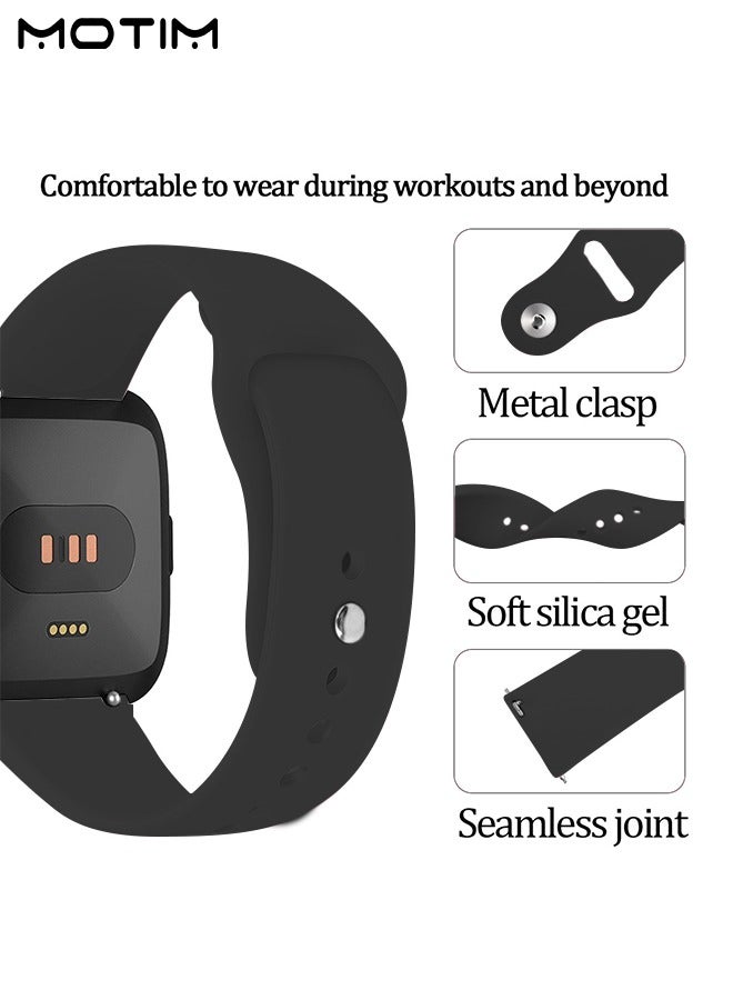 موتيم 2 عبوة سوار بديل من السيليكون متوافق مع ساعة فيتبيت فيرسا 2 / فيرسا 1 S، حزام ساعة مقاوم للماء لإكسسوارات ساعة فيتبيت فيرسا 2 / فيرسا 1 - Image 4