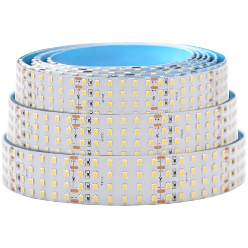 SuperlightingLED Super Bright White LED Strip - 2835SMD High CRI 90 Quad Row Flexible LED Strip Lights - 24VDC IP20 17,650 lm/Roll for LED Retail Shops, Videography Lighting (5m/16.4' Daylight White) - Image 1