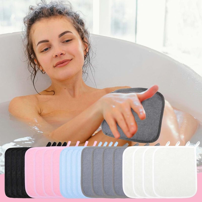 Molain 20 Pcs Exfoliating Washcloths Double Sided Wash Cloths for Showering Exfoliating body scrubber Exfoliating Shower Towel for Women and Men - Image 4
