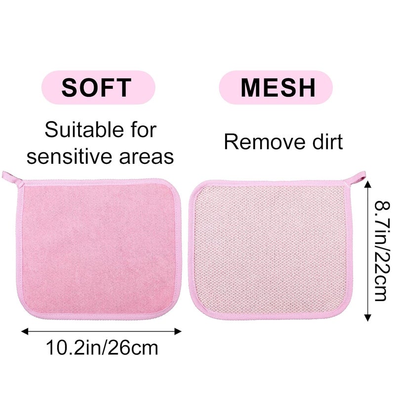 Molain 20 Pcs Exfoliating Washcloths Double Sided Wash Cloths for Showering Exfoliating body scrubber Exfoliating Shower Towel for Women and Men - Image 2