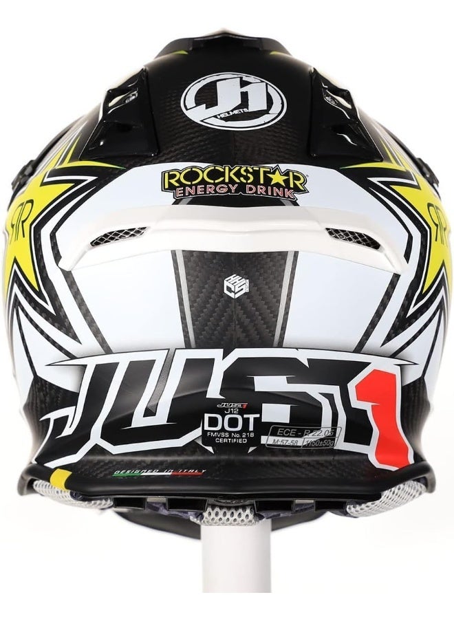 Just 1 J39 Rock Star Matt Yellow Motocross Helmet - Image 4