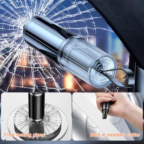 STHIRA® Compact Safety Hammers for Car Keyring, 2 in 1 Dual Head Safety Hammer with Seatbelt Cutter & Alloy Steel Window Breaker, Car Emergency Tool Life Hammer - Image 4