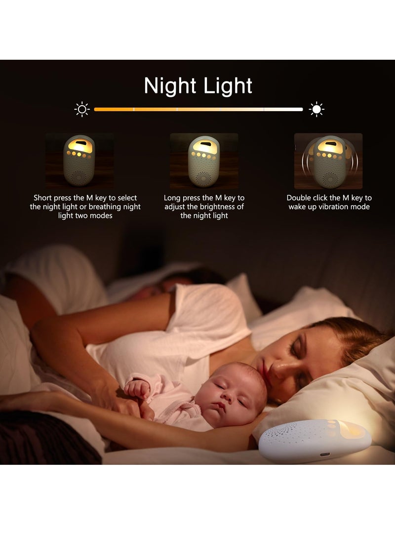SYOSI White Noise Machine, 26 Soothing Sounds Portable White Noise Machine, Type-c Rechargeable Sound Machine Baby for Pram, Dual Night Light Mode, 4 Timer, Memory Function for Adult & Baby - Image 4