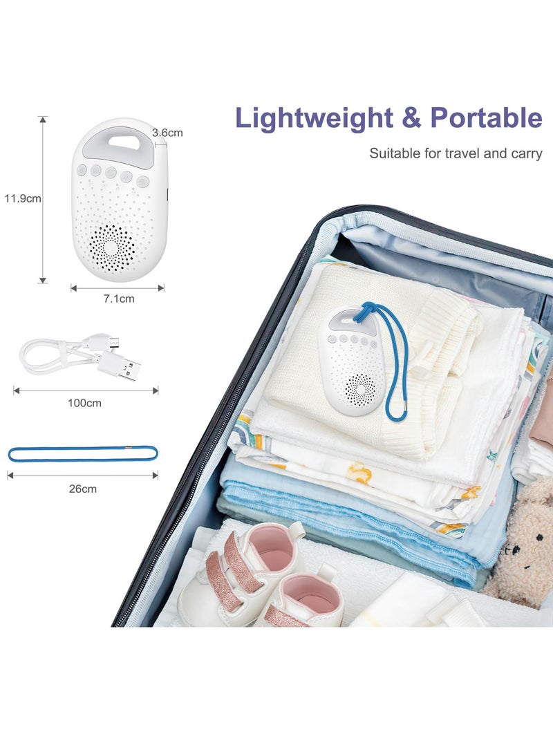 SYOSI White Noise Machine, 26 Soothing Sounds Portable White Noise Machine, Type-c Rechargeable Sound Machine Baby for Pram, Dual Night Light Mode, 4 Timer, Memory Function for Adult & Baby - Image 5