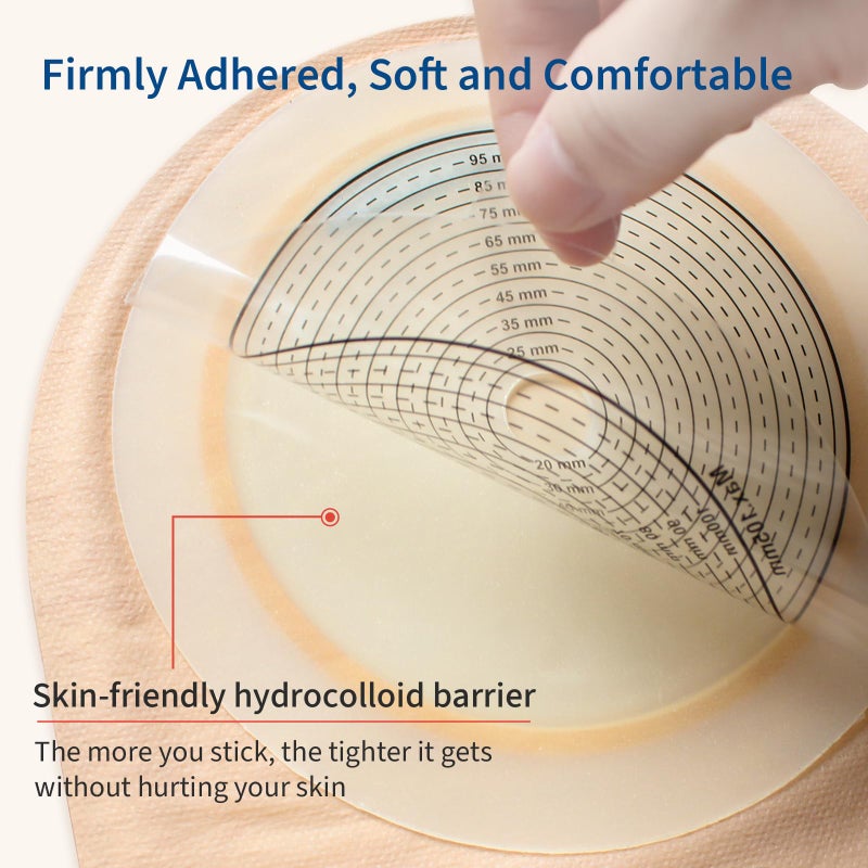 DERAYMI 20 PCS Colostomy Bags with Extra Large Skin Barrier, 15mm-105mm Ostomy Supplies, One-Piece Drainable Large Ostomy Bags for Ileostomy Stoma Care, Cut-to-Fit - Image 4