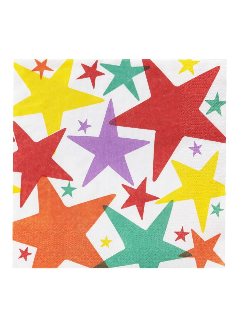 Talking Tables Birthday Brights, Star Napkin, 33Cm, 21pack
