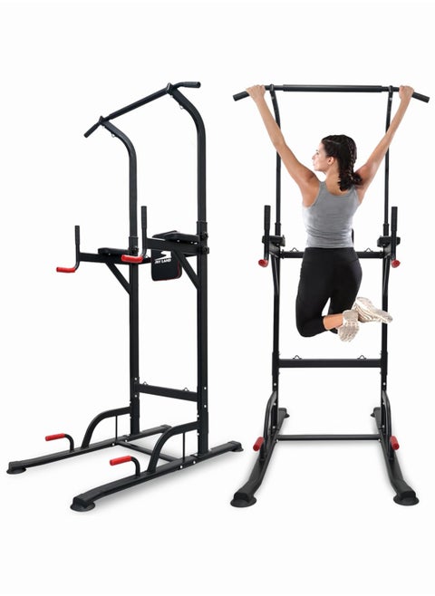 SKY LAND Pro Power Tower & Adjustable Sit-Up Bench Bundle – Heavy-Duty Steel, Multi-Function Home Gym Station for Dips, Pull-Ups, Push-Ups, Adjustable Angles Workout Bench