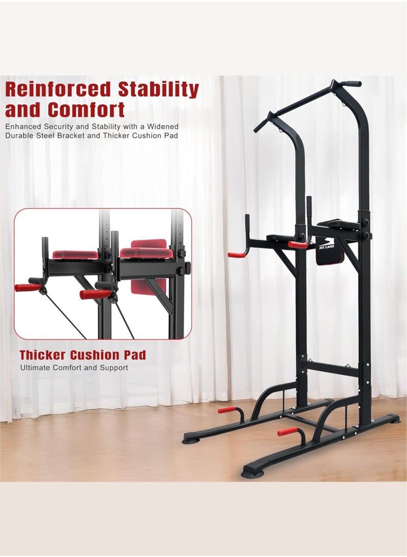 SKY LAND Pro Power Tower & Adjustable Sit-Up Bench Bundle – Heavy-Duty Steel, Multi-Function Home Gym Station for Dips, Pull-Ups, Push-Ups, Adjustable Angles Workout Bench