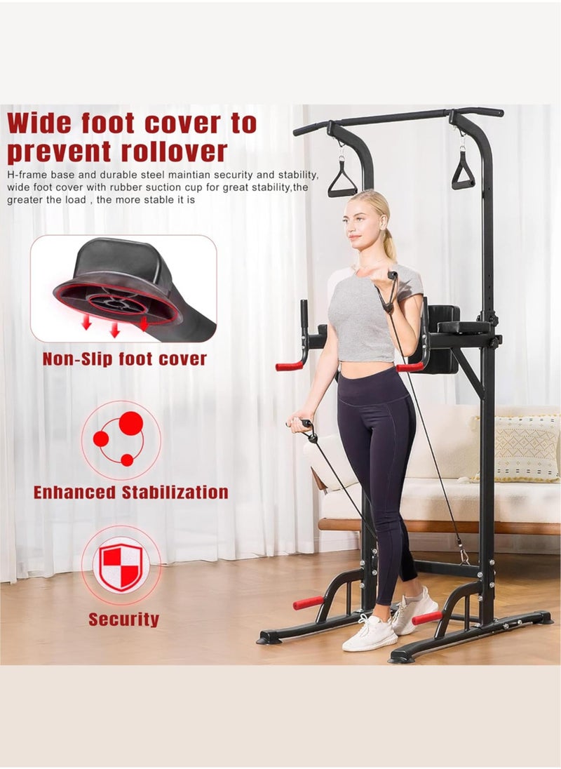 SKY LAND Pro Power Tower & Adjustable Sit-Up Bench Bundle – Heavy-Duty Steel, Multi-Function Home Gym Station for Dips, Pull-Ups, Push-Ups, Adjustable Angles Workout Bench