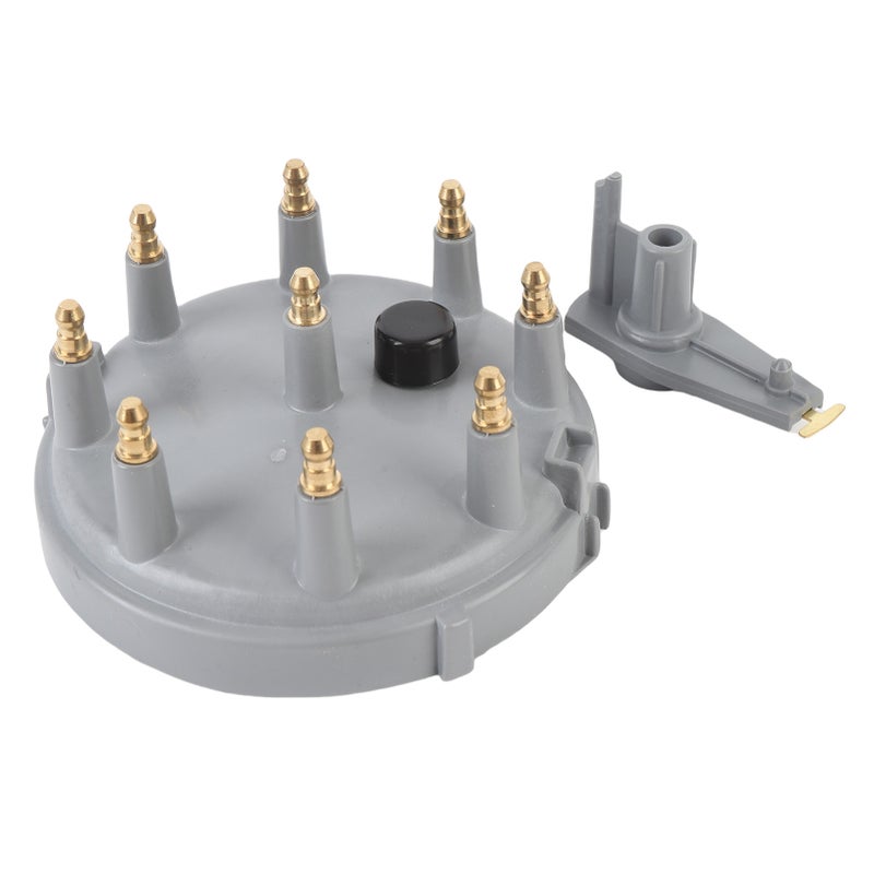 Ignition Distributor Cap Rotor Kit DC12V 8233 Brass Terminals Replacement for Bronco E-150 E-250 V8 5.0L 5.8L Grey - Image 2