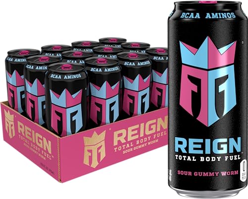 Reign Total Body Fuel, Sour Gummy Worm, Fitness & Performance Drink, 16 Fl Oz (Pack of 12) - Image 1