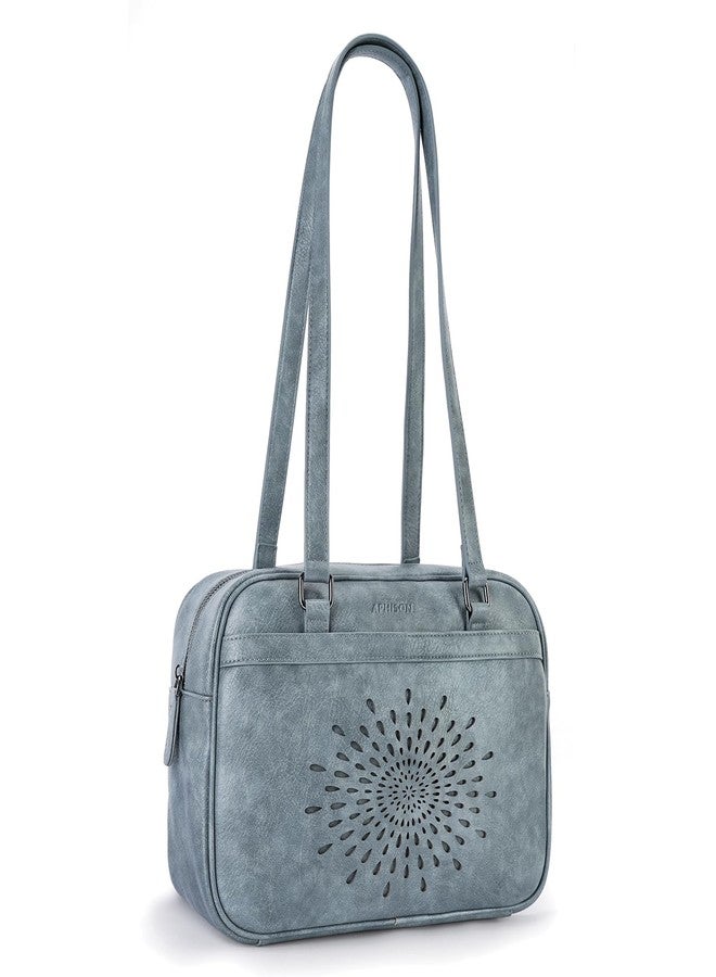 APHISON Vegan Leather Shoulder Purses for Women with Top Handle Strap, Ladies Handbags, Tote Hobo Bags Sunflower Design - Image 1