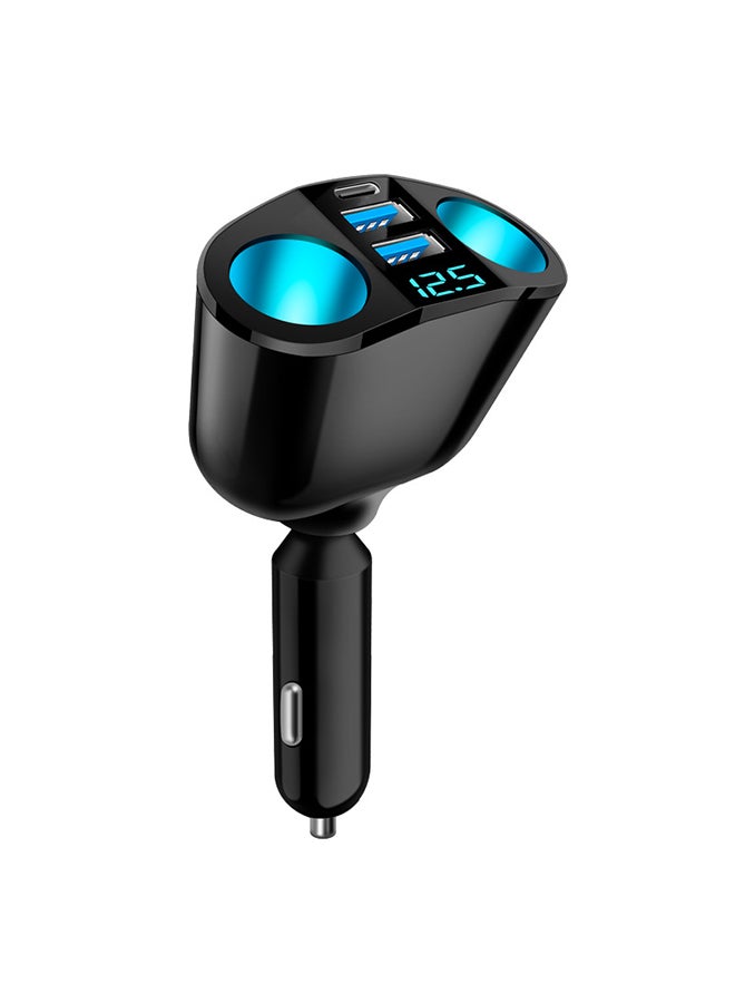 Car Charger Splitter Adapter Usb Charger For Fast Charging Phones, Tablets, Gps, And Dash Cams (12.5 Fixed Digital Display 4.8a Cigarette Lighter)