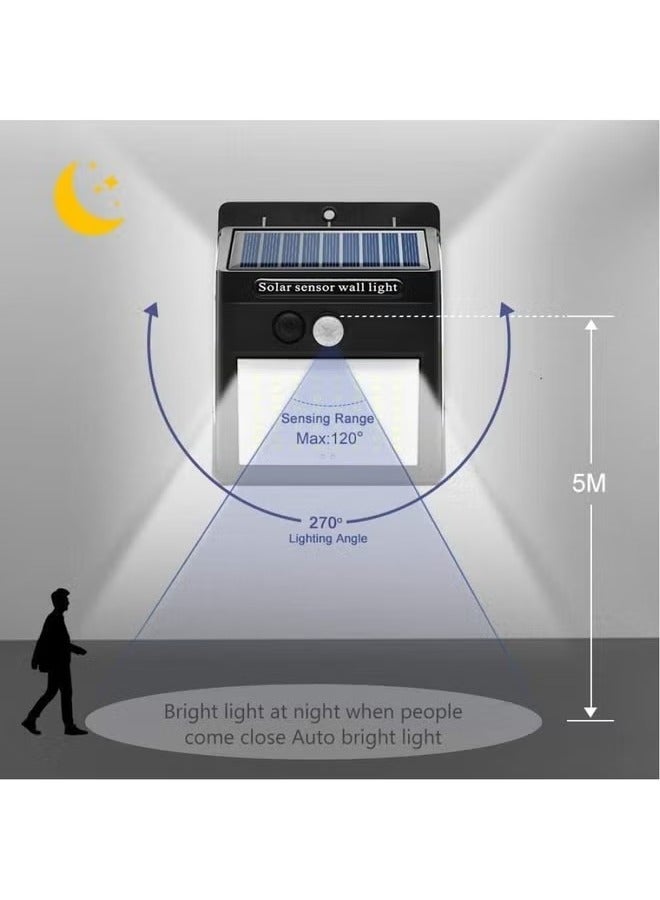 راكسوم 2 حزمة من مصابيح مستشعر الحركة الشمسية LED: 144 مصباح حائط خارجي LED بزاوية واسعة، مصابيح مقاومة للماء لأشعة الشمس في الحديقة - Image 5