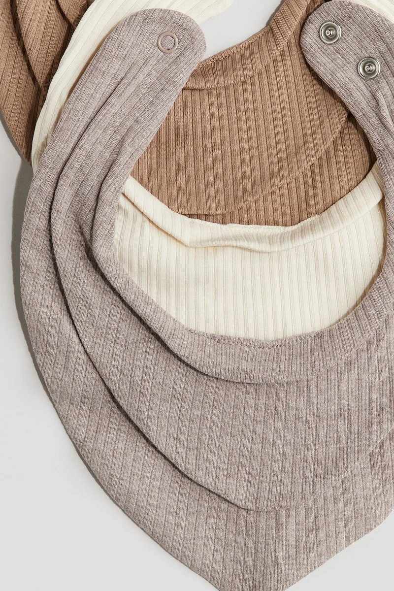 H&M 3-Pack Ribbed Triangular Scarves