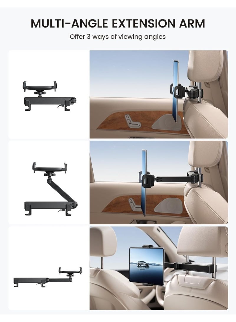 Lamicall Tablet Holder for Car Headrest - [Lockable] [3 in 1 Extension Arm] 2024 Car Backseat Tablet Mount, Road Trip Essentials for Kids, for iPad Pro, Air, Mini, Galaxy, Fire HD, 4.7-13" Tablets - Image 5
