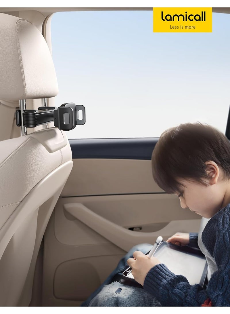 Lamicall Tablet Holder for Car Headrest - [Lockable] [3 in 1 Extension Arm] 2024 Car Backseat Tablet Mount, Road Trip Essentials for Kids, for iPad Pro, Air, Mini, Galaxy, Fire HD, 4.7-13" Tablets - Image 2