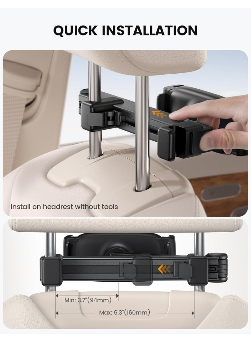 Lamicall Tablet Holder for Car Headrest - [Lockable] [3 in 1 Extension Arm] 2024 Car Backseat Tablet Mount, Road Trip Essentials for Kids, for iPad Pro, Air, Mini, Galaxy, Fire HD, 4.7-13" Tablets - Image 4