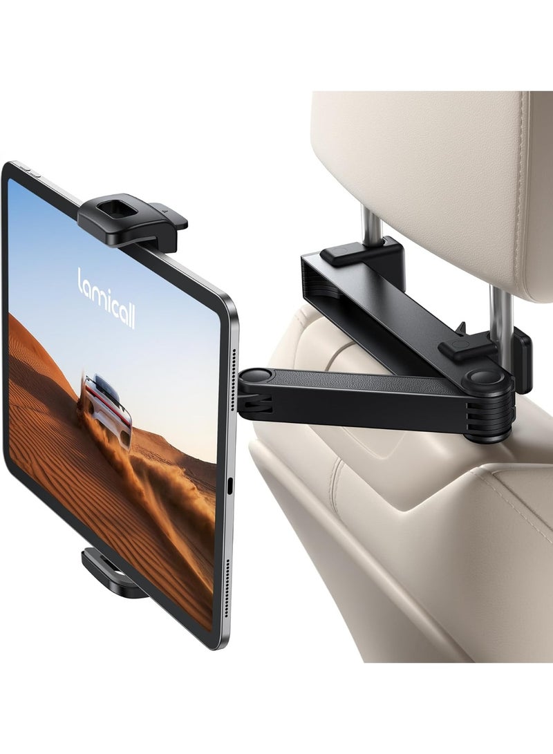Lamicall Tablet Holder for Car Headrest - [Lockable] [3 in 1 Extension Arm] 2024 Car Backseat Tablet Mount, Road Trip Essentials for Kids, for iPad Pro, Air, Mini, Galaxy, Fire HD, 4.7-13" Tablets - Image 1