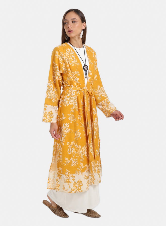 Carina Cotton Colored Midi Kimono  - Image 5