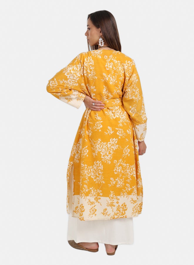 Carina Cotton Colored Midi Kimono  - Image 3
