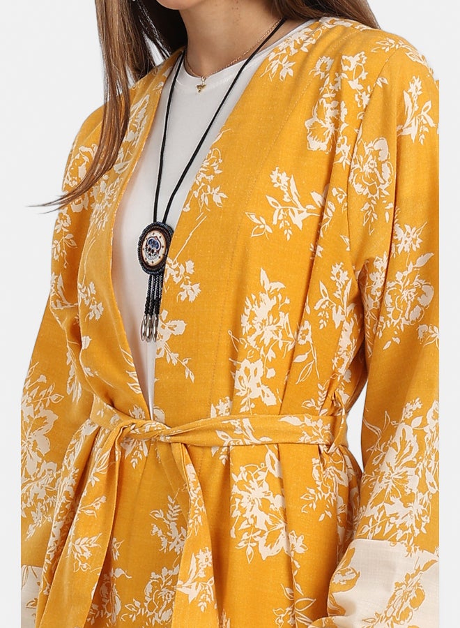 Carina Cotton Colored Midi Kimono  - Image 4