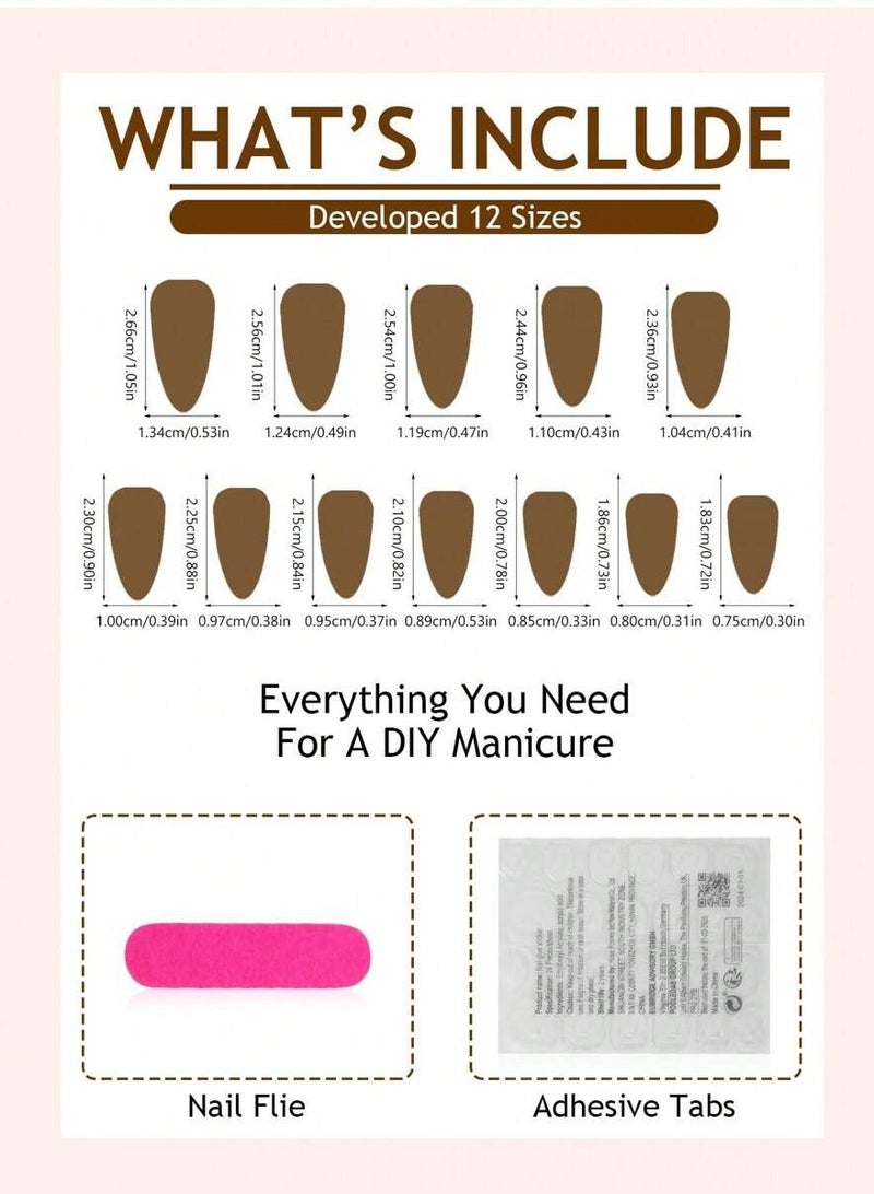 Sophisticated Matte Sage Green and Pink Manicure with Gold Floral Accents - Image 4