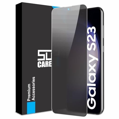 SupCares Privacy Tempered Glass for Samsung Galaxy S23 and Galaxy S22 (6.1 Inch) With Installation Kit | Military-Grade Gorilla Screen Protector | Edge to Edge Coverage | Black - Image 1
