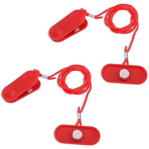 NQEUEPN 2pcs Treadmill Magnet Safety Key Replacement, 1.89x0.79in Magnetic Safety Switch Clip Universal Treadmill Emergency Stop Magnet for Treadmills Running Machines (Flat Oval) - Image 1
