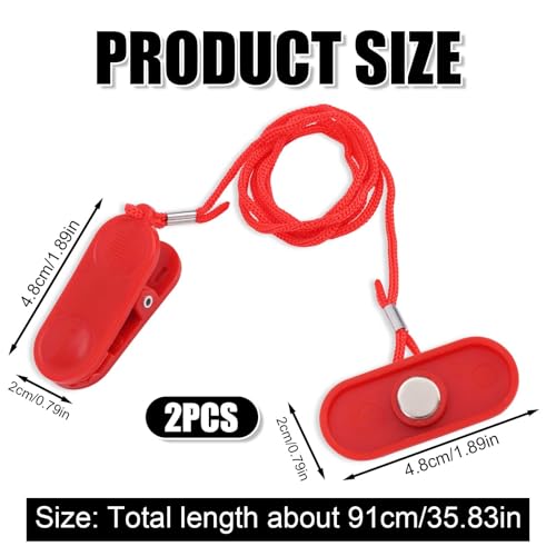 NQEUEPN 2pcs Treadmill Magnet Safety Key Replacement, 1.89x0.79in Magnetic Safety Switch Clip Universal Treadmill Emergency Stop Magnet for Treadmills Running Machines (Flat Oval) - Image 2