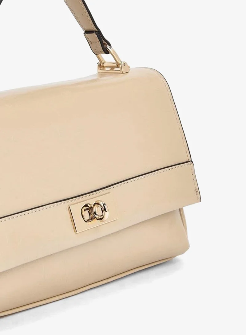 Paprika TAUPE Solid Satchel Bag With Detachable Strap for Women | Best Price UAE