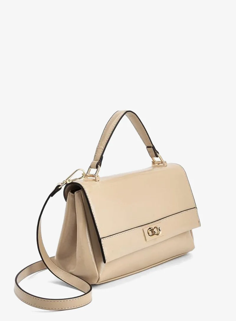 Paprika TAUPE Solid Satchel Bag With Detachable Strap for Women | Best Price UAE