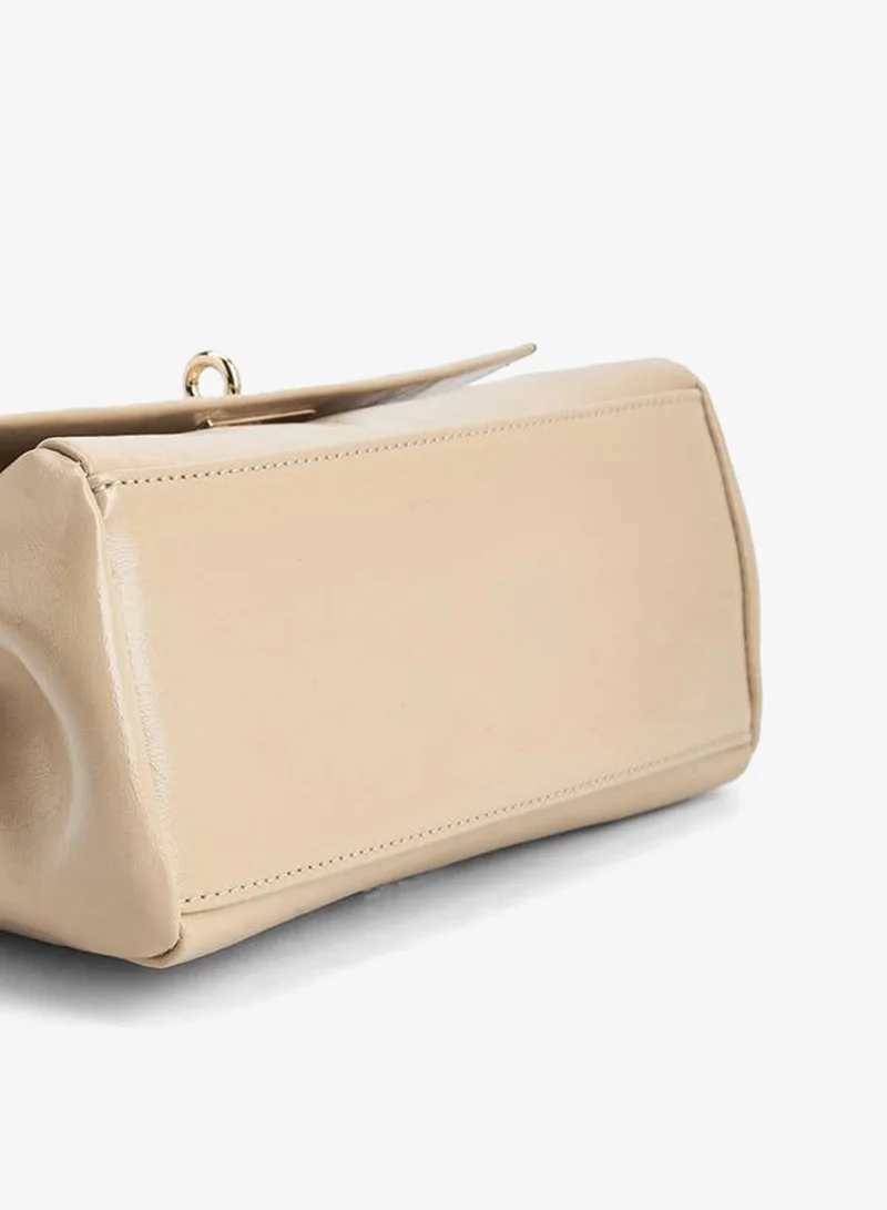 Paprika TAUPE Solid Satchel Bag With Detachable Strap for Women | Best Price UAE