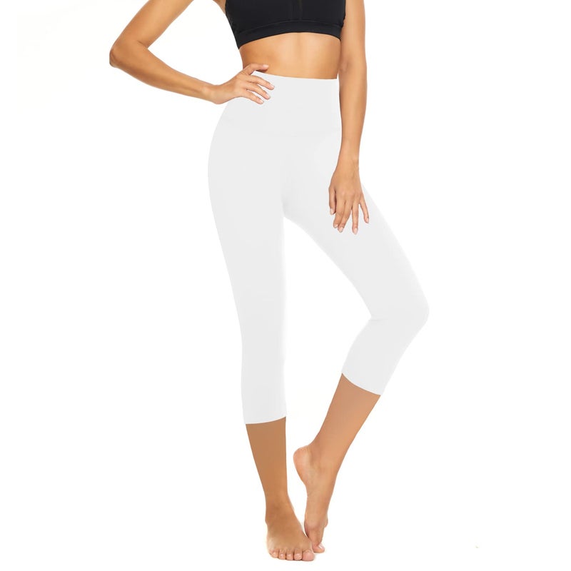 Hi Clasmix High Waisted Capri Leggings for Women - Soft Slim Tummy Control - Exercise Pants for Running Cycling Yoga Workout - Image 1