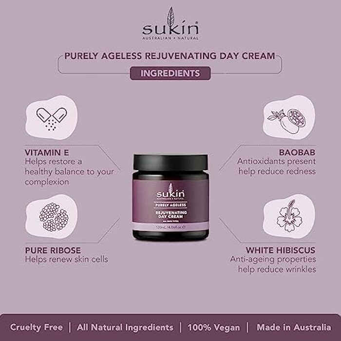 sukin Purely Ageless Rejuvenating Day Cream for Women - 4.06 oz Cream - Image 4