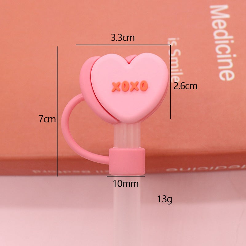 Soft Glue 7 8 10Mm Straw Cap Silicone Cute Cartoon Doll Straw Plug Pvc Stereo Dustproof Straw Cap - Image 1