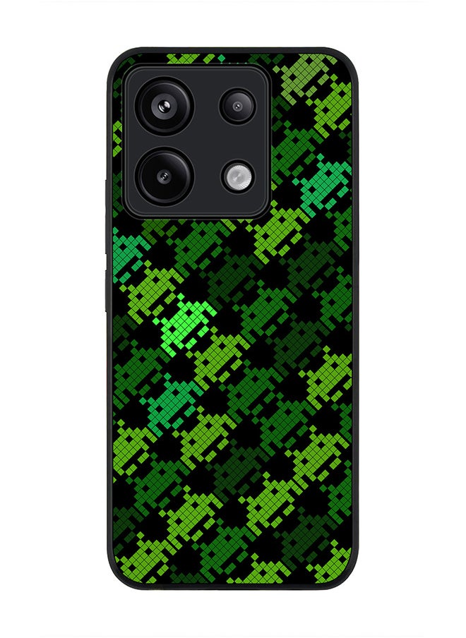 Stylizedd - Rugged Black Edge Case for Xiaomi Redmi Note 13 Pro 5G, Slim fit Case Flexible Anti Drop TPU Gel Thin Cover -  Invader Matrix - Image 1