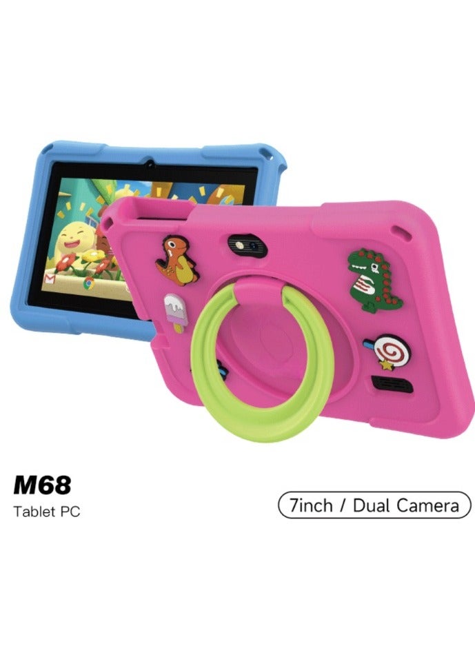 REBENUO M68 Kids Tablet | 7-Inch Android Learning Tablet for Children | 4GB RAM 64GB Storage | Wi-Fi | Educational Apps |Durable Kid-Friendly Design - Pink - Image 1