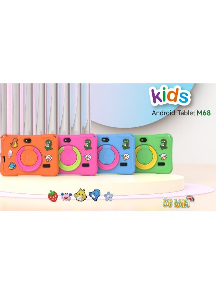 REBENUO M68 Kids Tablet | 7-Inch Android Learning Tablet for Children | 4GB RAM 64GB Storage | Wi-Fi | Educational Apps |Durable Kid-Friendly Design - Pink - Image 3