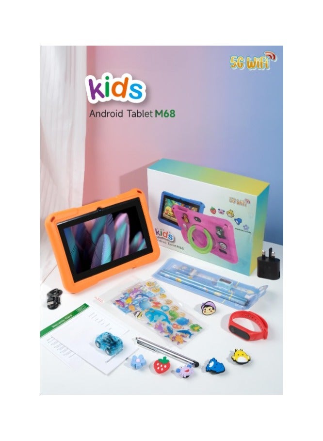 REBENUO M68 Kids Tablet | 7-Inch Android Learning Tablet for Children | 4GB RAM 64GB Storage | Wi-Fi | Educational Apps |Durable Kid-Friendly Design - Pink - Image 4