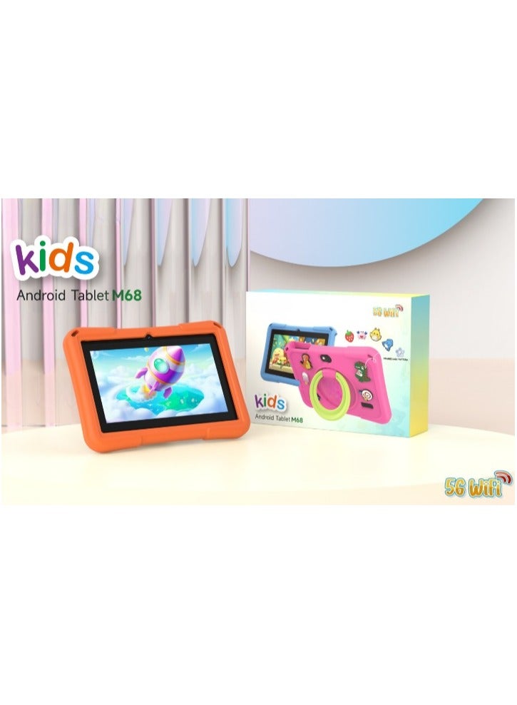 REBENUO M68 Kids Tablet | 7-Inch Android Learning Tablet for Children | 4GB RAM 64GB Storage | Wi-Fi | Educational Apps |Durable Kid-Friendly Design - Pink - Image 5