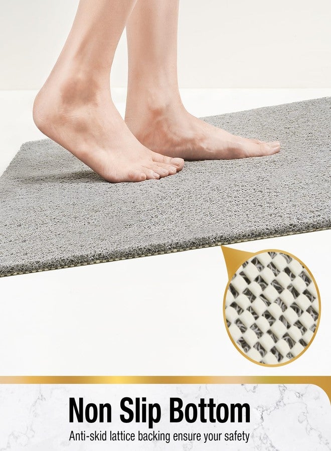 HITSLAM Bathtub Mat Non Slip, 35 x 16 Inch Long Soft PVC Loofah Shower Mat, Bath Mat for Tub Without Suction Cups, Quick Drying Bath Tub Mat for Shower and Bathroom, Easy to Clean, Grey - Image 3