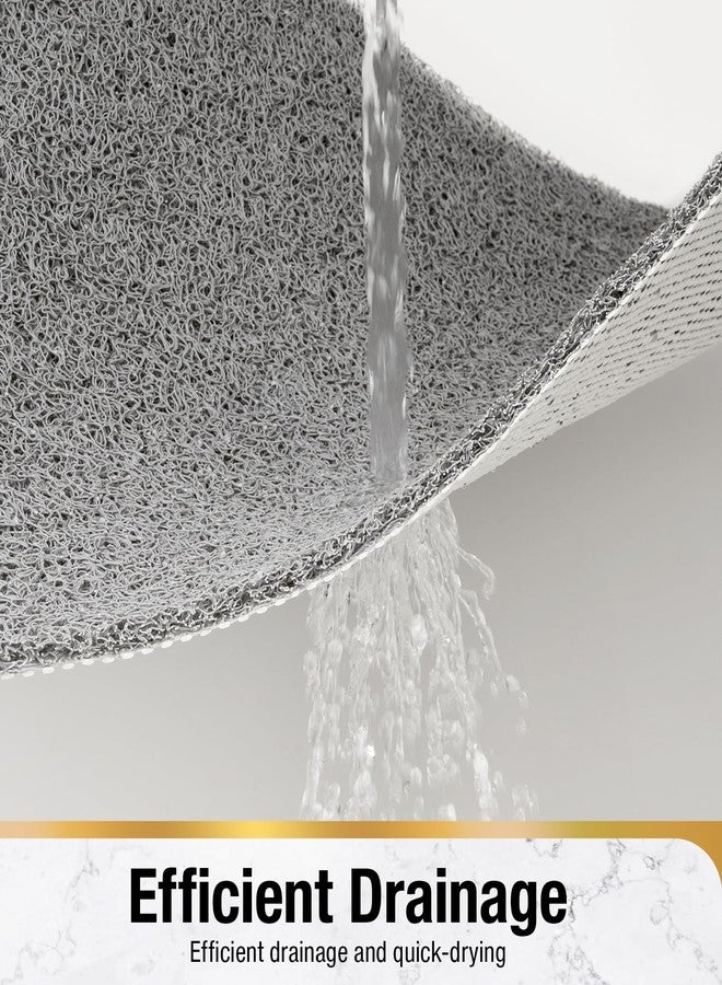 HITSLAM Bathtub Mat Non Slip, 35 x 16 Inch Long Soft PVC Loofah Shower Mat, Bath Mat for Tub Without Suction Cups, Quick Drying Bath Tub Mat for Shower and Bathroom, Easy to Clean, Grey - Image 4