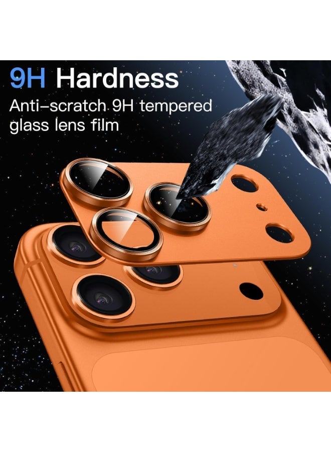 MIGOFAST Camera Lens Protector for iPhone 17 Pro 6.3-Inch , Full Coverage 9H Tempered Glass Ring Cover, Matte Metal Plate, Case Friendly Iphone 17 Pro  Orange - Image 2