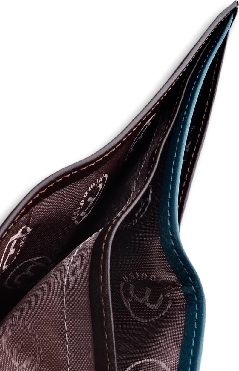 ميموديش 1604 Genuine Leather Brown Green Luxury Men's Wallet